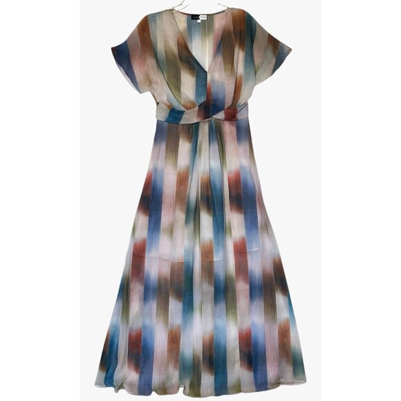 Piper & Scoot Printed Chiffon V-Neck Maxi Dress - Picture 1 of 8
